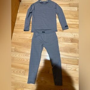 Lucky Brand Gray Striped Pajama Set